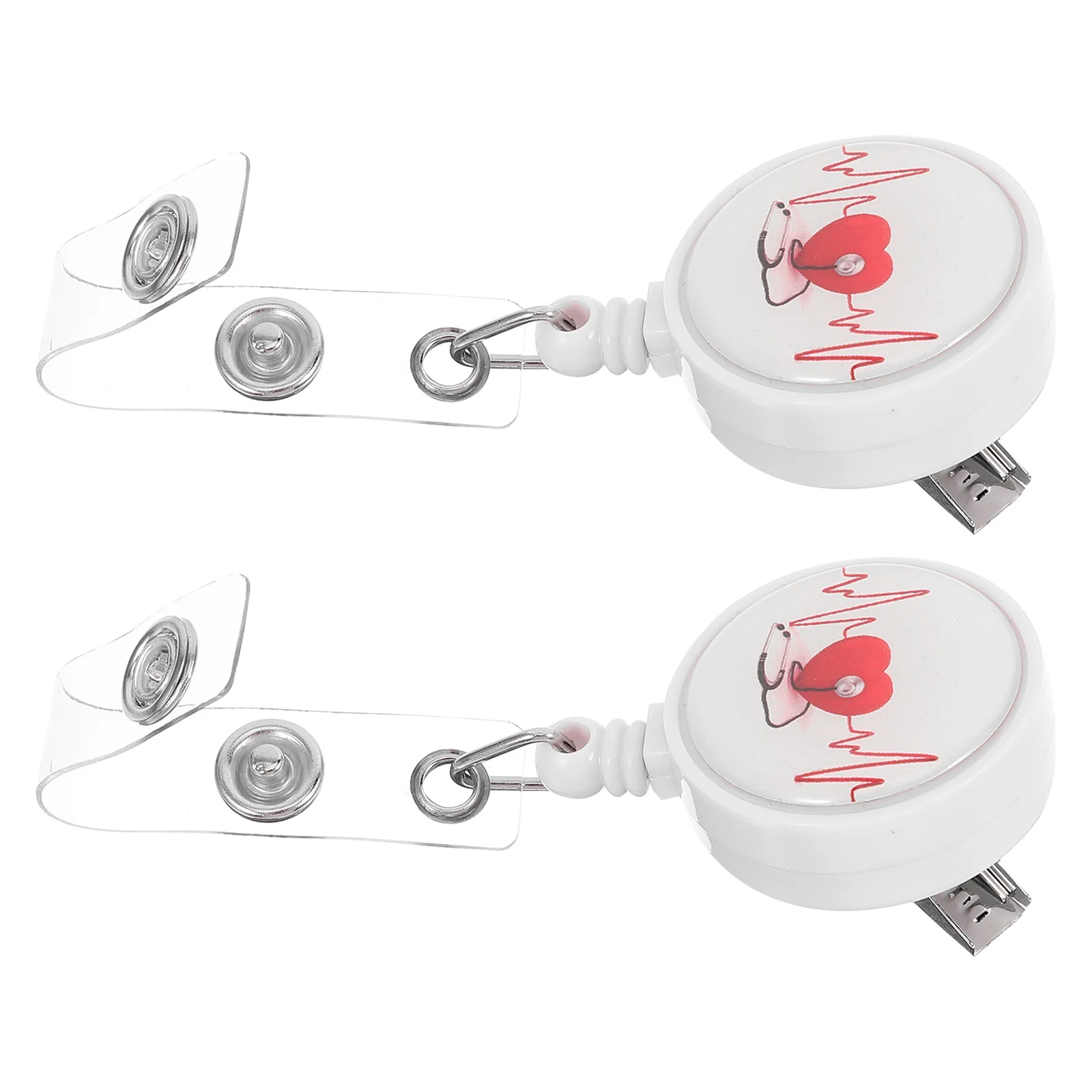 

2Pcs Nurse Badge Clip Retractable Id Holder for Doctor Staff Quick Release Badge Reel Portable Name Tag Buckle Keychain Tool