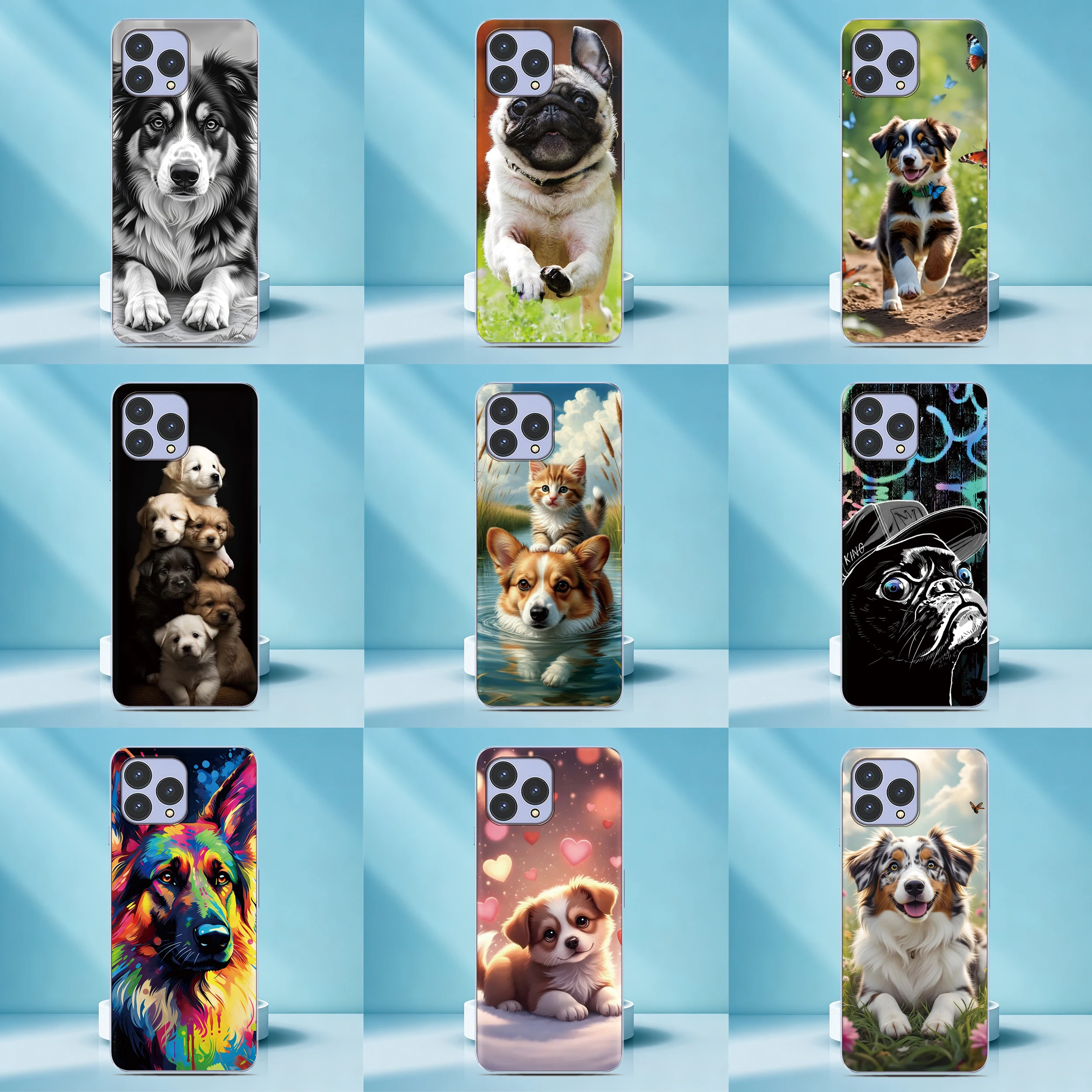 Funda de teléfono para perro Pug Corgi, funda trasera de TPU con patrón pintado para Cubot P80, Fundas protectoras de silicona suave transparentes para CubotP80