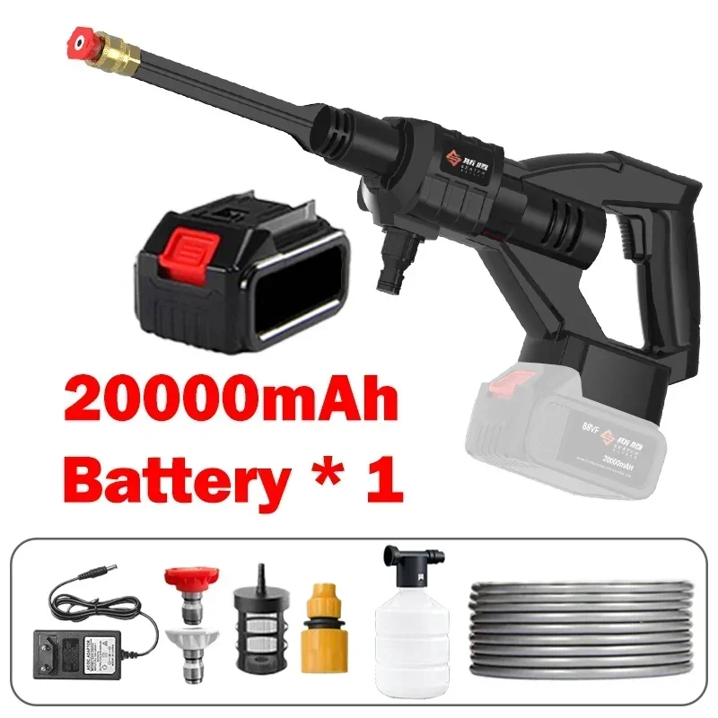 100Bar High Pressure Car Washer 600W 20000mAh/30000mAh Cordless Car Wash Water Gun Portable Electric Car Washing Machine