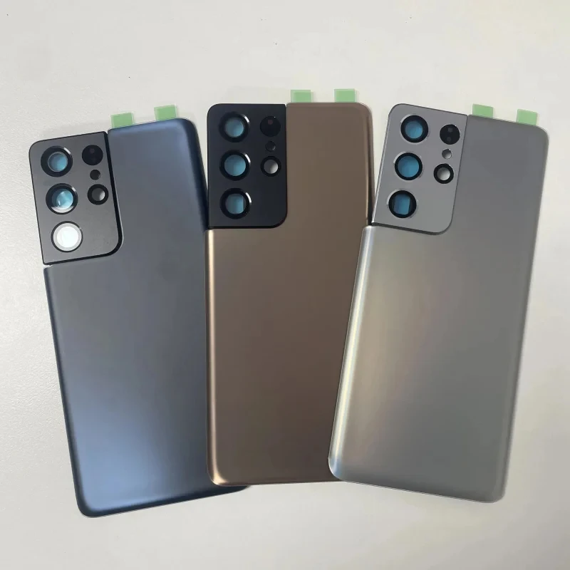 

Новинка для Samsung Galaxy S21 ultra g998, задняя крышка батарейного отсека, задний стеклянный корпус с запасными частями для объектива камеры