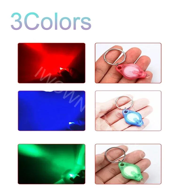 100PCS Mini LED Keychain Lights UV Flashlight UV Light Pocket-sized Emergency Light Mini Torch Black Light Keychain Flashlights