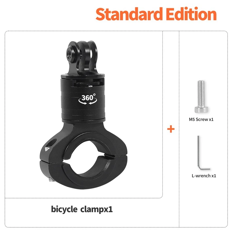 Gopro12 카메라용 금속 핸들 바 파이프 클램프, 360 ° 회전, 빠른 분해, 빠른 설치, 고정 브래킷, 사용하기 쉬움 B