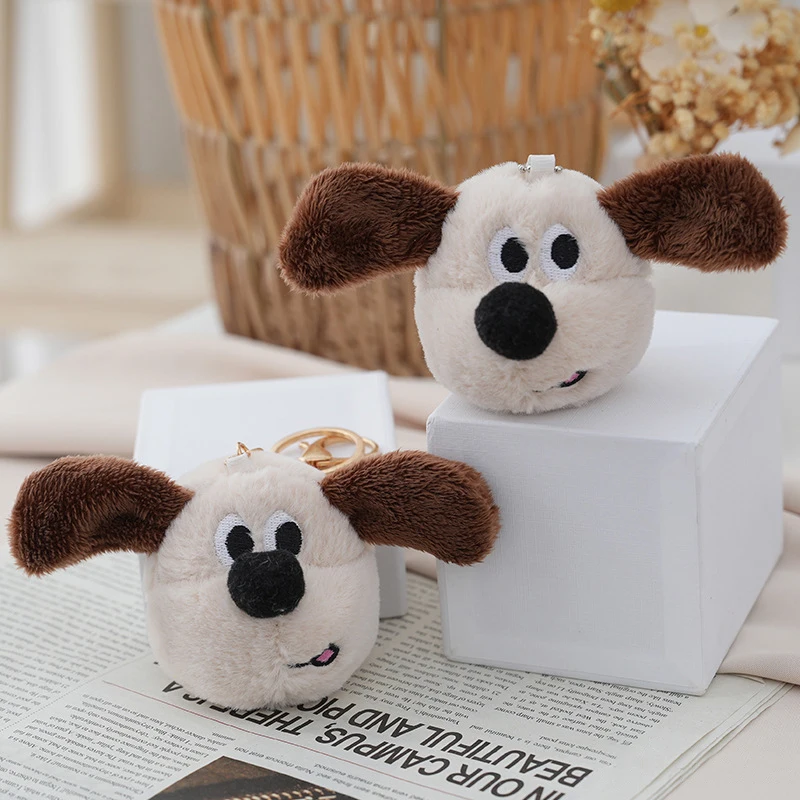 Cartoon Little Dog Head Anime Plush Toys Pendant Cute Kawaii Dog Doll Plush Keychain Backpack Decoration Accessories Gifts