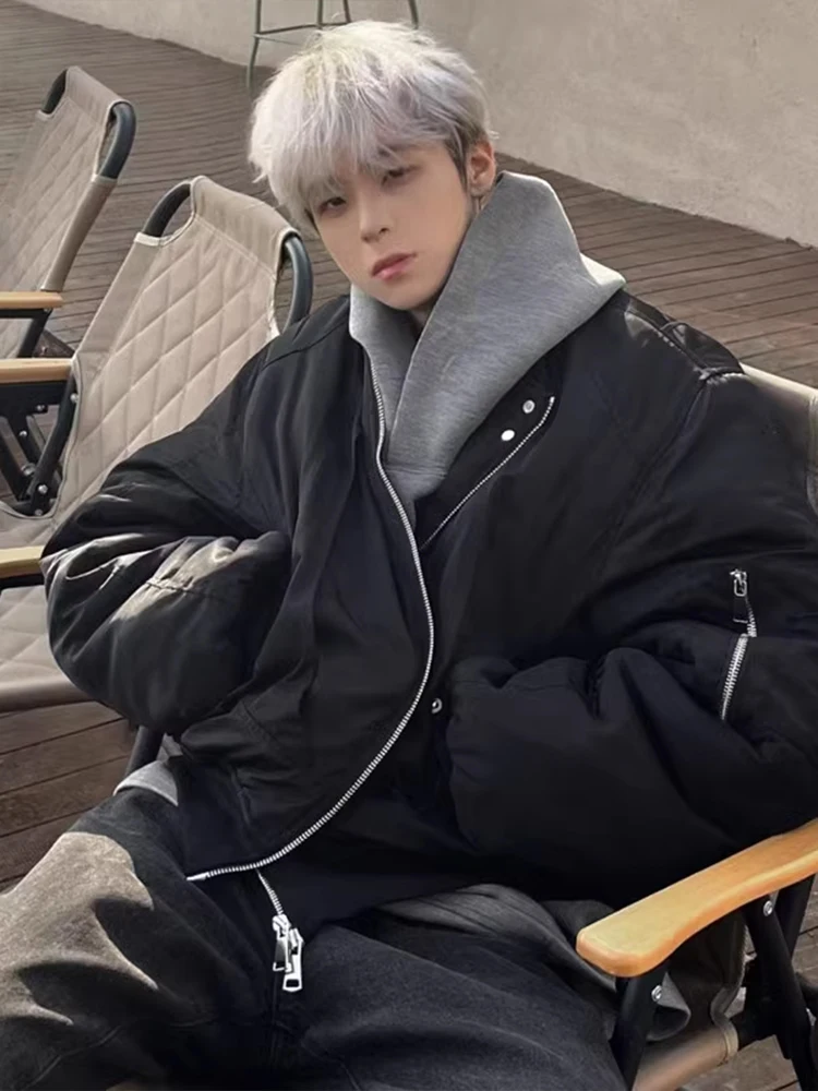 

American Sle Ma Pilot Jaet Men's Spring Autumn Baseball Collar Zipper Closure Loose Fit Outerwear Faionable Riding Clo...