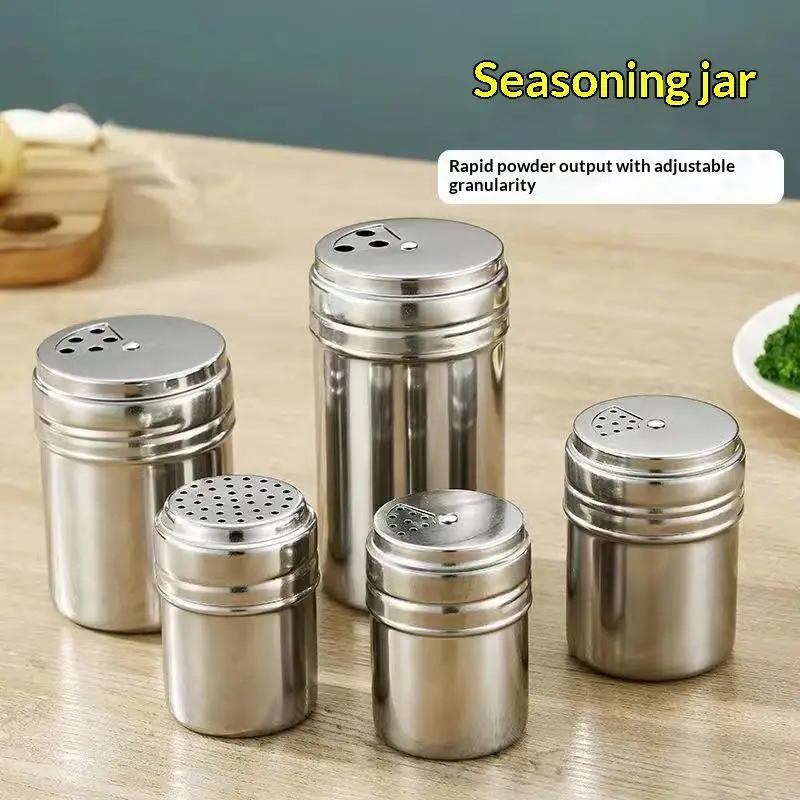 Stainless Steel Spice Shaker Jars With Adjustable Holes And Rust Resistant Design Perfect For Home Kitchen Cooking Outdoor BBQ