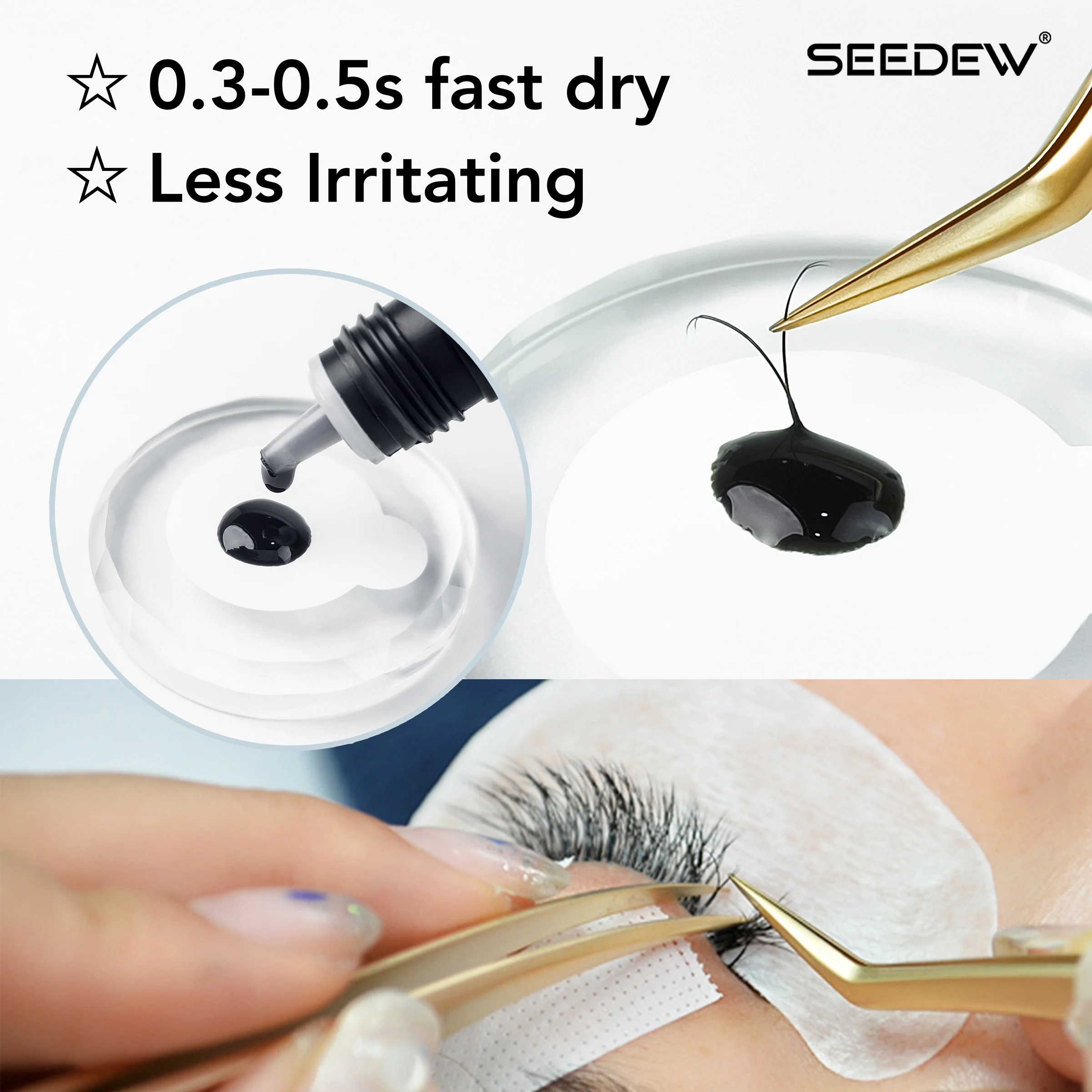 กาวติดขนตาปลอม SEEDEW 0.3-0.5 วินาที สำหรับต่อขนตา 10 มล. G05 พรีเมียม กาวติดแน่นพิเศษ ความแข็งแรงสูงมาก