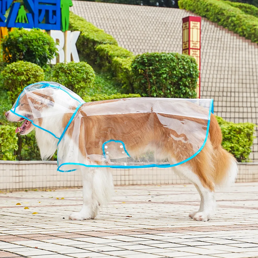 Pet Dog Puppy Transparent Rainwear Raincoat Pet Hooded Waterproof Jacket Clothes Soft PVC Small Dogs Raincoat Puppy Rain Poncho