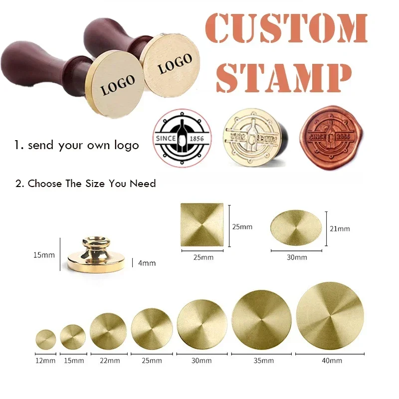 Mini Customizable Stamp for Seal Wax 12mm 15mm 20mm Seal Metal Stamp Copper  Wax Seal Stamp Set Scrapbook Supplies