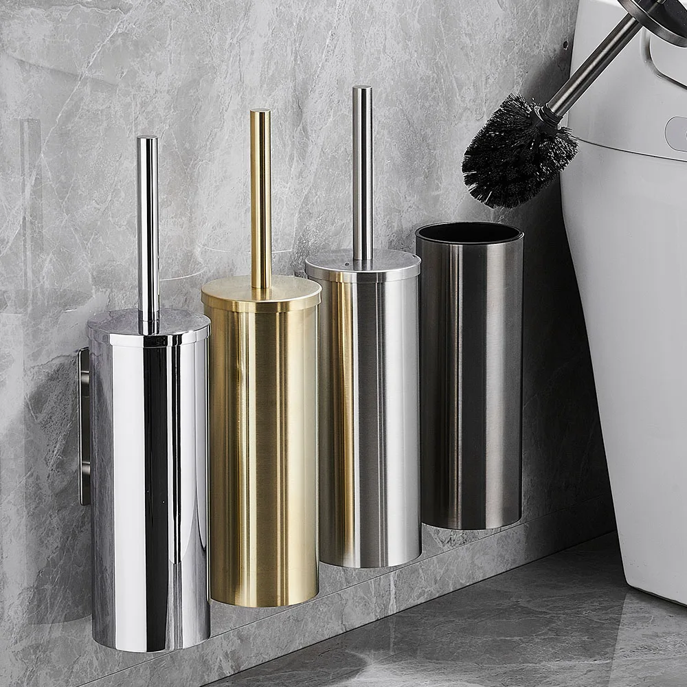 Toilet Brush High Quality Wall Mounted 304 Stainless Steel Cleaning Tools No Drill Bathroom Accessories WB8713