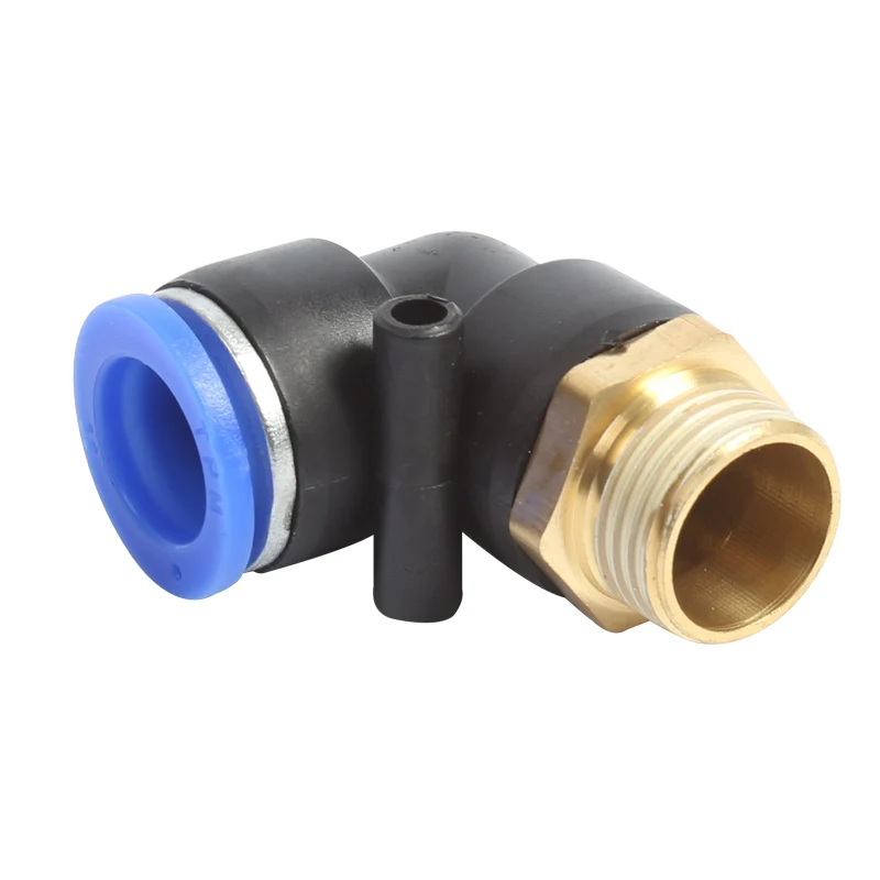 هوائي 4 مللي متر إلى 12 مللي متر ذكر الموضوع 90 درجة الكوع الأنابيب تركيبات سريعة #2