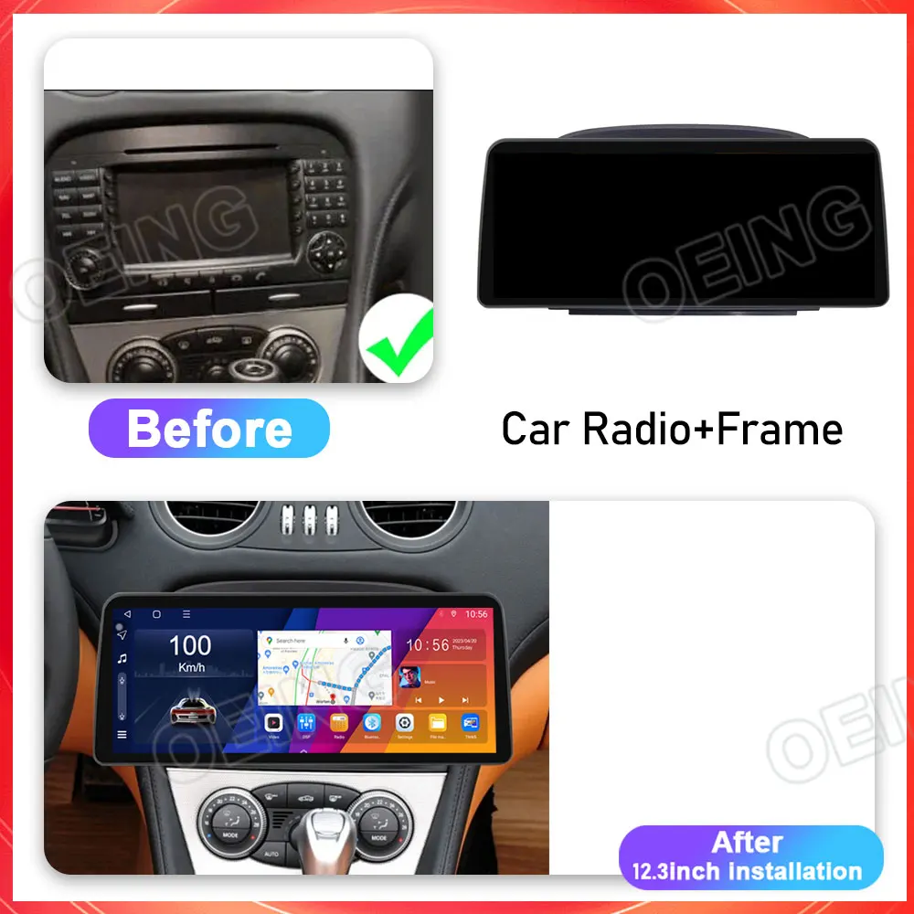 12.3 Inch QLED For Mercedes Benz SL R230 SL350 SL500 SL55 SL600 SL65 8 Core Android Car Radio Video Multimedia Player Carplay TV