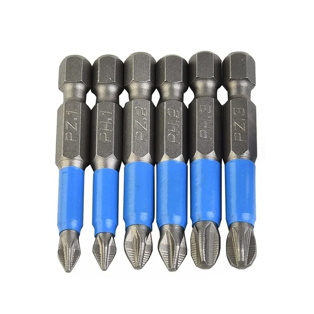 1pc 50mm Anti Non-slip Screwdriver Bit Alloy Steel Screwdriver Hex Shank  Magnetic Electric Impact Screwdriver PH1/PH2/PH3/PZ1