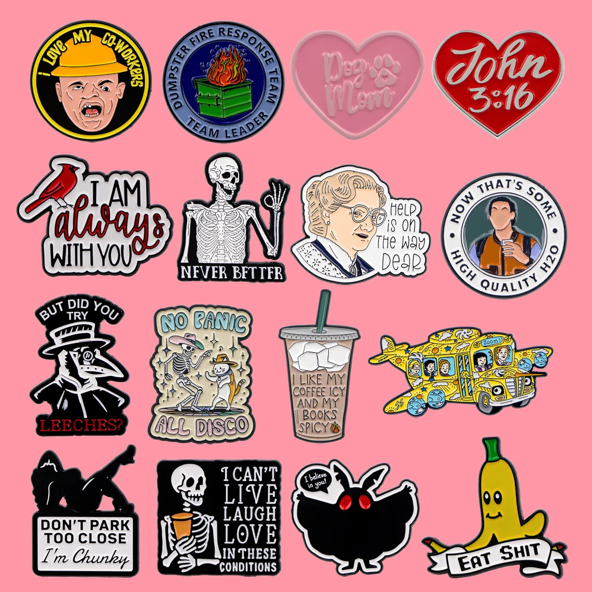 Niedliche Müllcontainer-Zitat, Emaille-Anstecknadeln, lustige Cartoon-Schädel-Anstecknadel, Damen-Brosche, Abzeichen auf Rucksack, Kostümzubehör, Schmuck, Geschenke