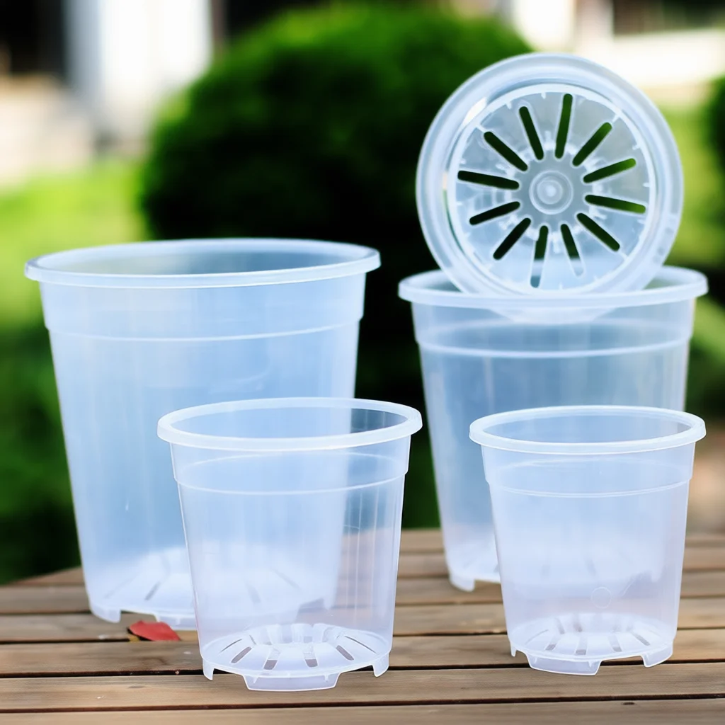 Clear Orchid Pot Breathable Resin Planter Hard Plastic Transparent Container For Dendrobium Succulents Indoor Garden Supplies