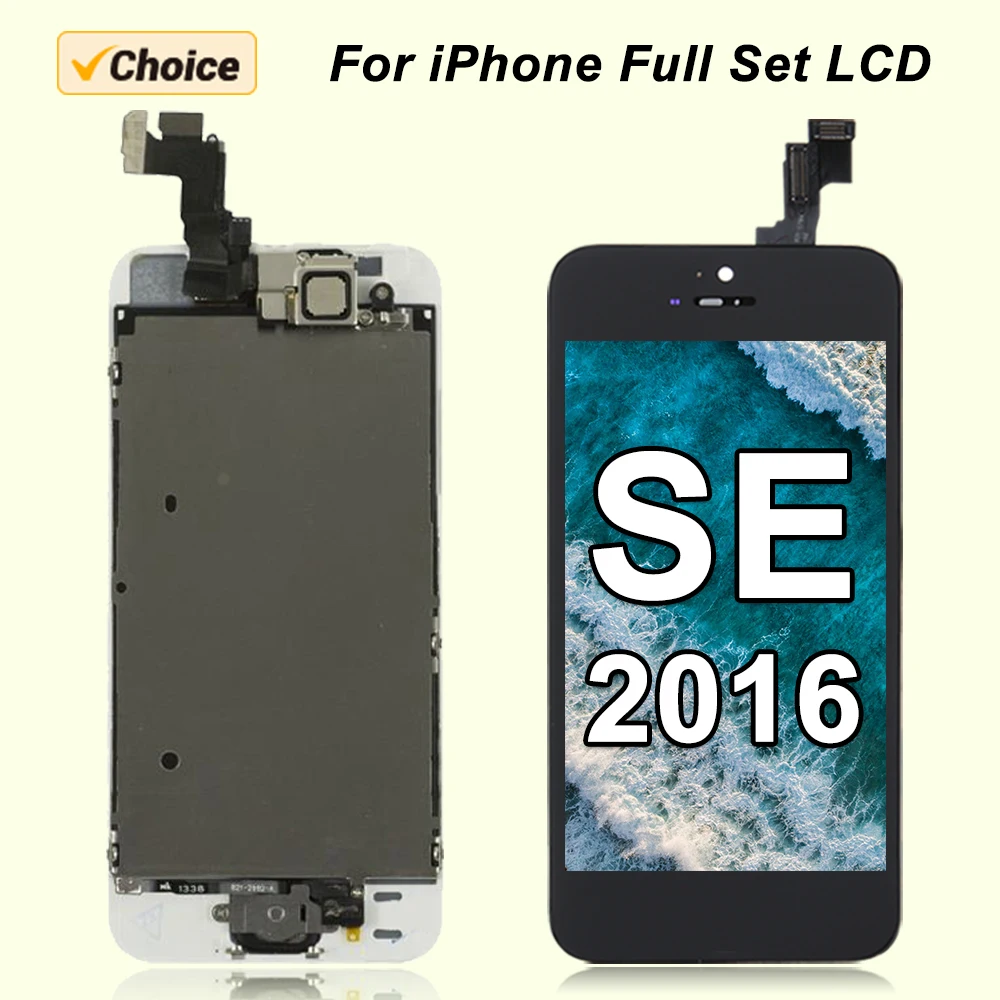 Pełny zestaw wyświetlacza do Apple iPhone SE 2016 Ekran LCD z przednią kamerą Przycisk Home Kompletny zestaw zamienny z zestawem narzędzi