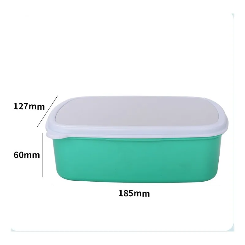 Portable Sublimation Blanks Lunch Box Rectangle  Shape Food Container Kids Adults Children Students Office Worker