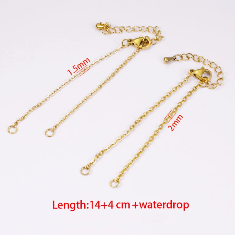 2pcs/5pcs Stainless Steel Bracelet Chains Jewelry Making Supplies Adjustable Cuban with Extension Chain Connectors Wholesale