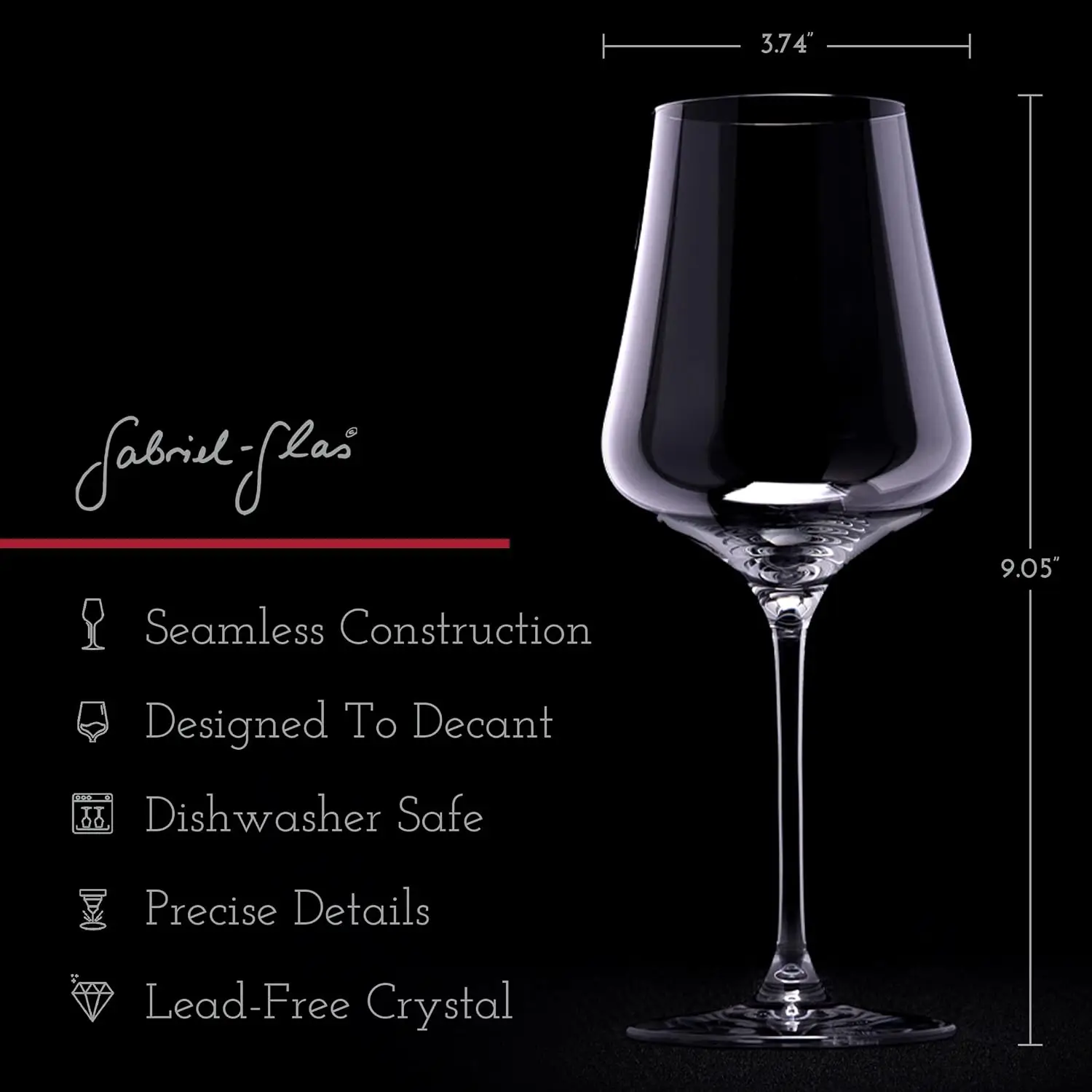 StandArt Crystal Wine Glasses, Set of 4 with Gift Boxes - Premium, Universal Wine Glass for Red and White Wine - Dishwasher Safe