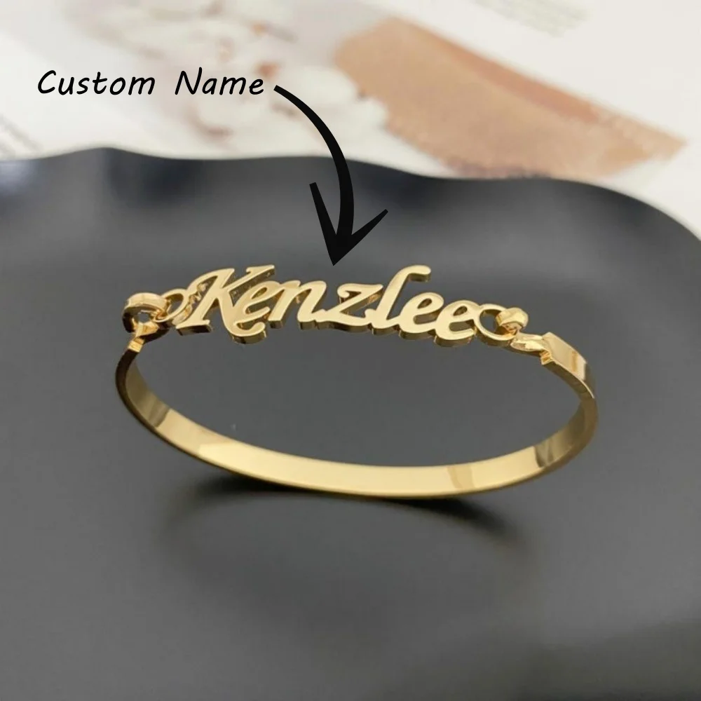 

Персонализированный браслет с именем и любым именем, индивидуальный браслет с гравировкой имени для женщин и девочек, ювелирные изделия для женщин, подарок на день рождения