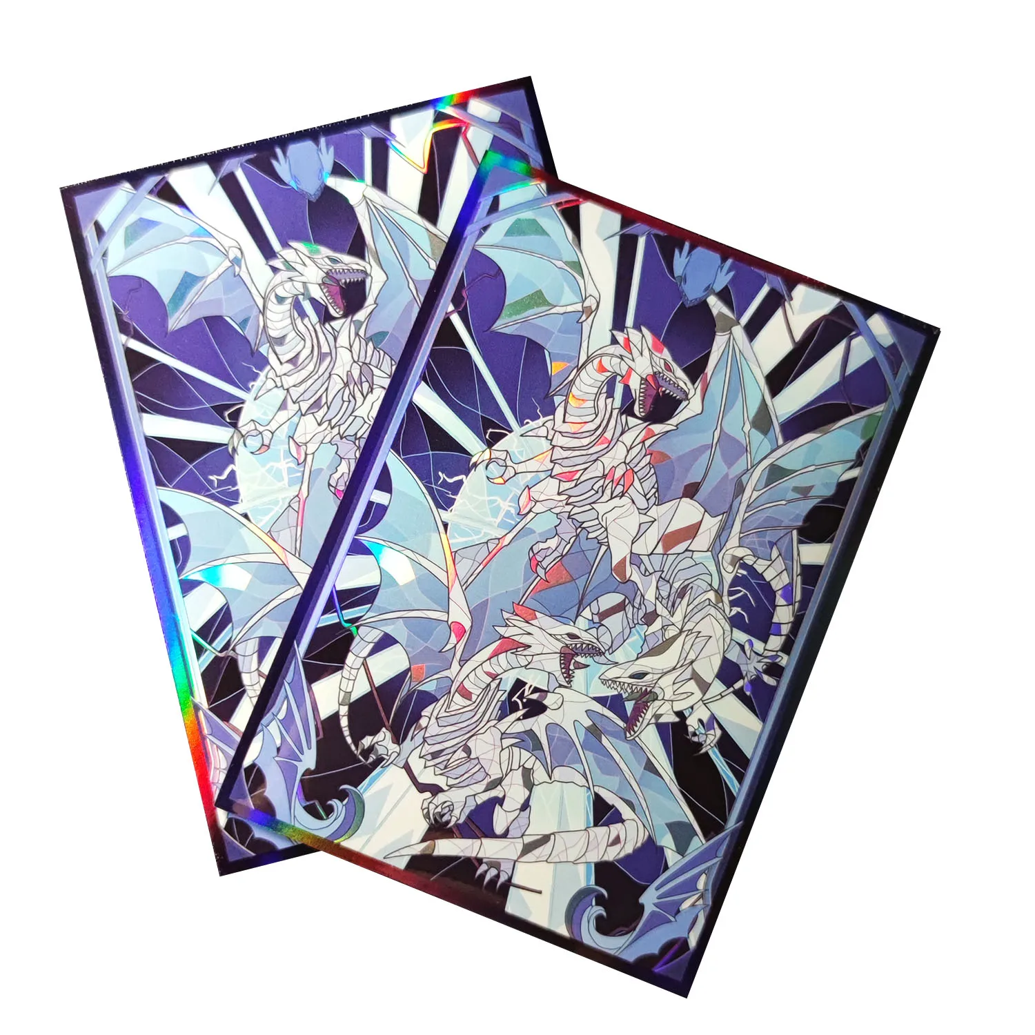 63x90mm 60PCS Holographic Card Sleeves YUGIOH Card Sleeves Illustration Anime Protector Card Cover for Board Games Trading Cards