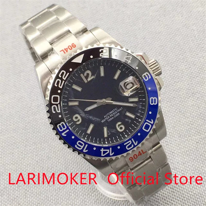 

LARIMOKER 2023 New NH35A Automatic Men Watch 40mm Case Silver jubilee and oyster bracelet Bracelet Date Magnifier