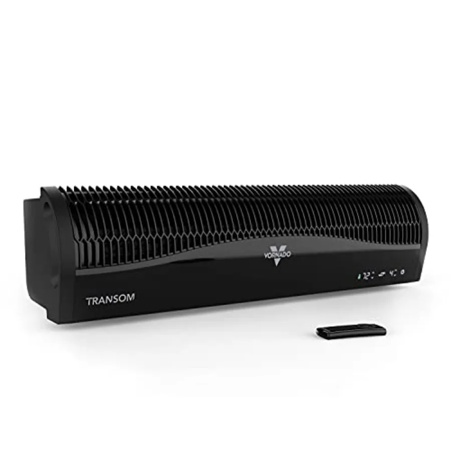 TRANSOM Window Fan with 4 Speeds, Remote Control, Reversible Exhaust Mode, Weather Resistant Case, Black, Whole Room