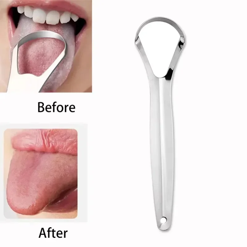 Clean Tongue Scraper Tongue Remover Halitosis Tongue Coating Oral Care Tongue Scraping Brush Stainless Steel Oral Cleaner Tools