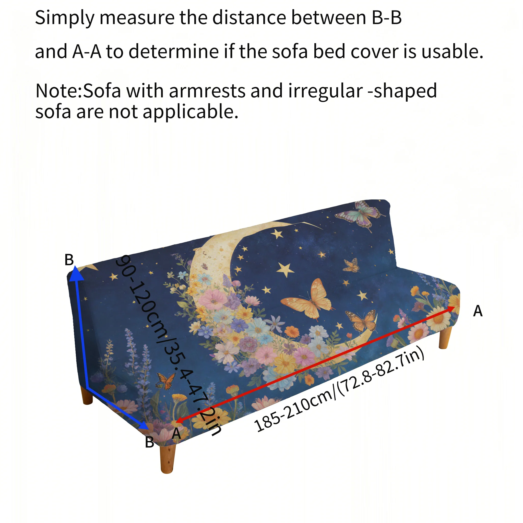 Xingyue Flower Butterfly elastic sofa bed cover, non-slip and scratch-proof furniture protective cover, easy installation