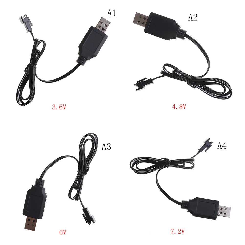 3.6V 4.8V 6V 7.2V Black USB Charger Adapter Cable Universal For Sky Viper Drone Helicopter