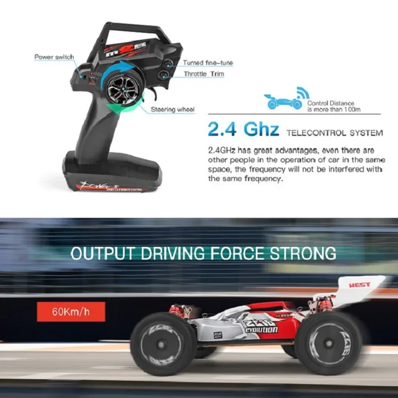 60KM/H 2.4G RC Voiture A959-B 70KM/H Brushless versiElectric Haute Vitesse Télécommande Drift Jouets pour Enfants Racing