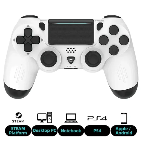 Игровой контроллер DATA FORG Bluetooth, совместимый с PS4/Slim/Pro, беспроводной геймпад для ПК, двойной вибрационный джойстик для iOS/Android топ 12 контроллер p4 - №1