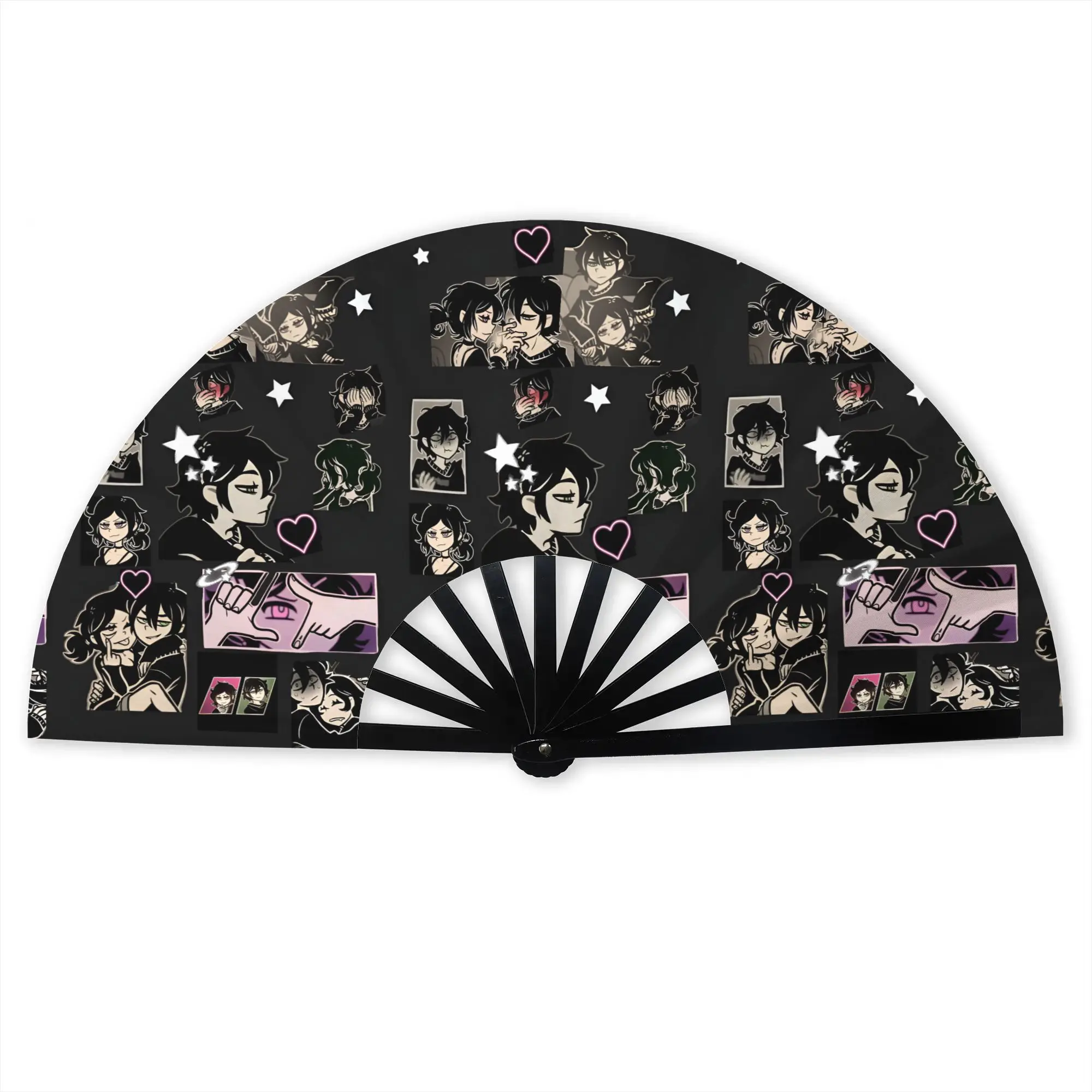 Classic A-Andys L-Leyleys Manga Folding Hand Fan  Personalized Polyester Fabric Fan Cool Summer Accessory Decorative Fans