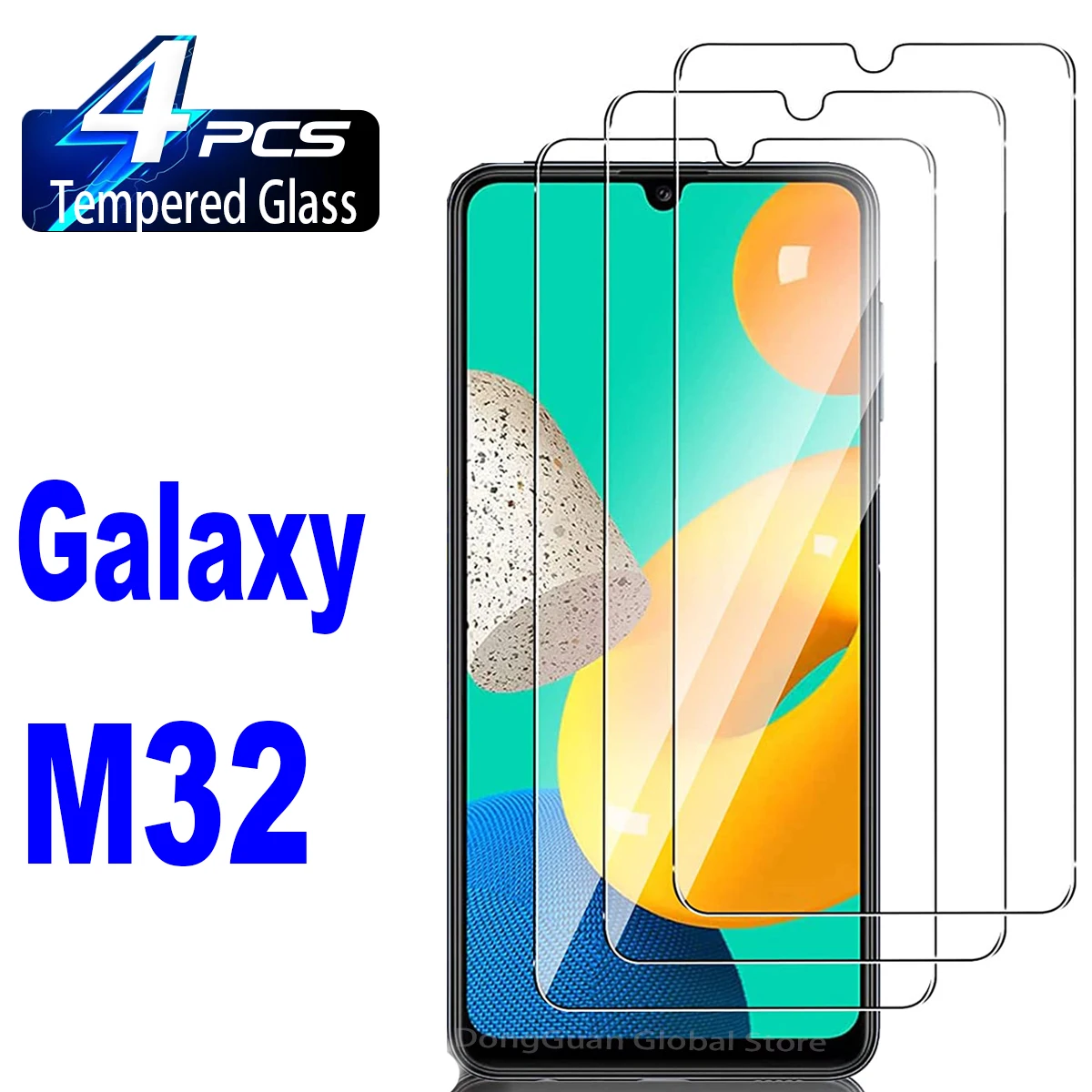 Film kaca Tempered Samsung Galaxy M32, 2/4 buah kaca pelindung layar untuk Samsung Galaxy M32 5G 4G