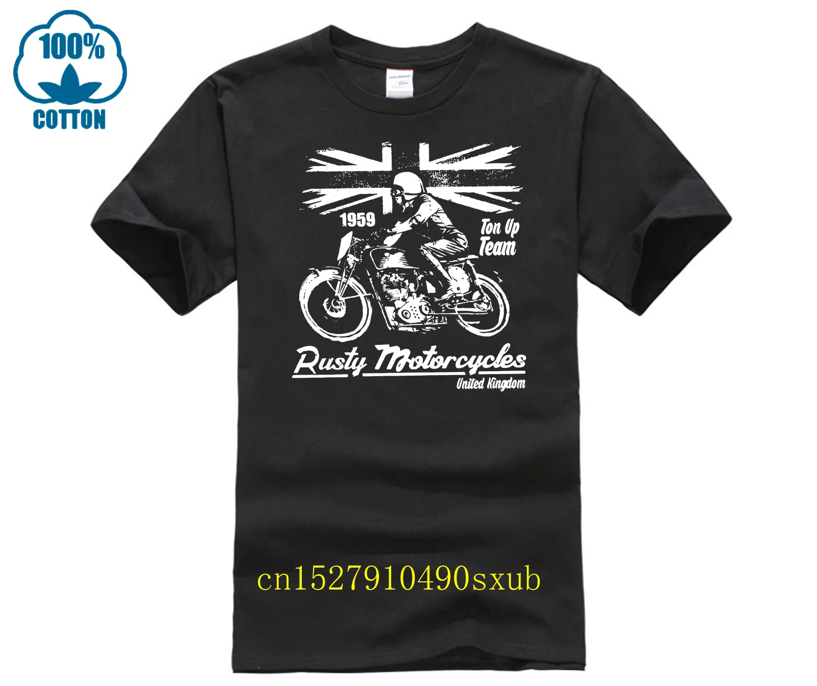 Biker T-Shirt Cafe Racer Rusty Motorcycle BSA Ace Cafe London