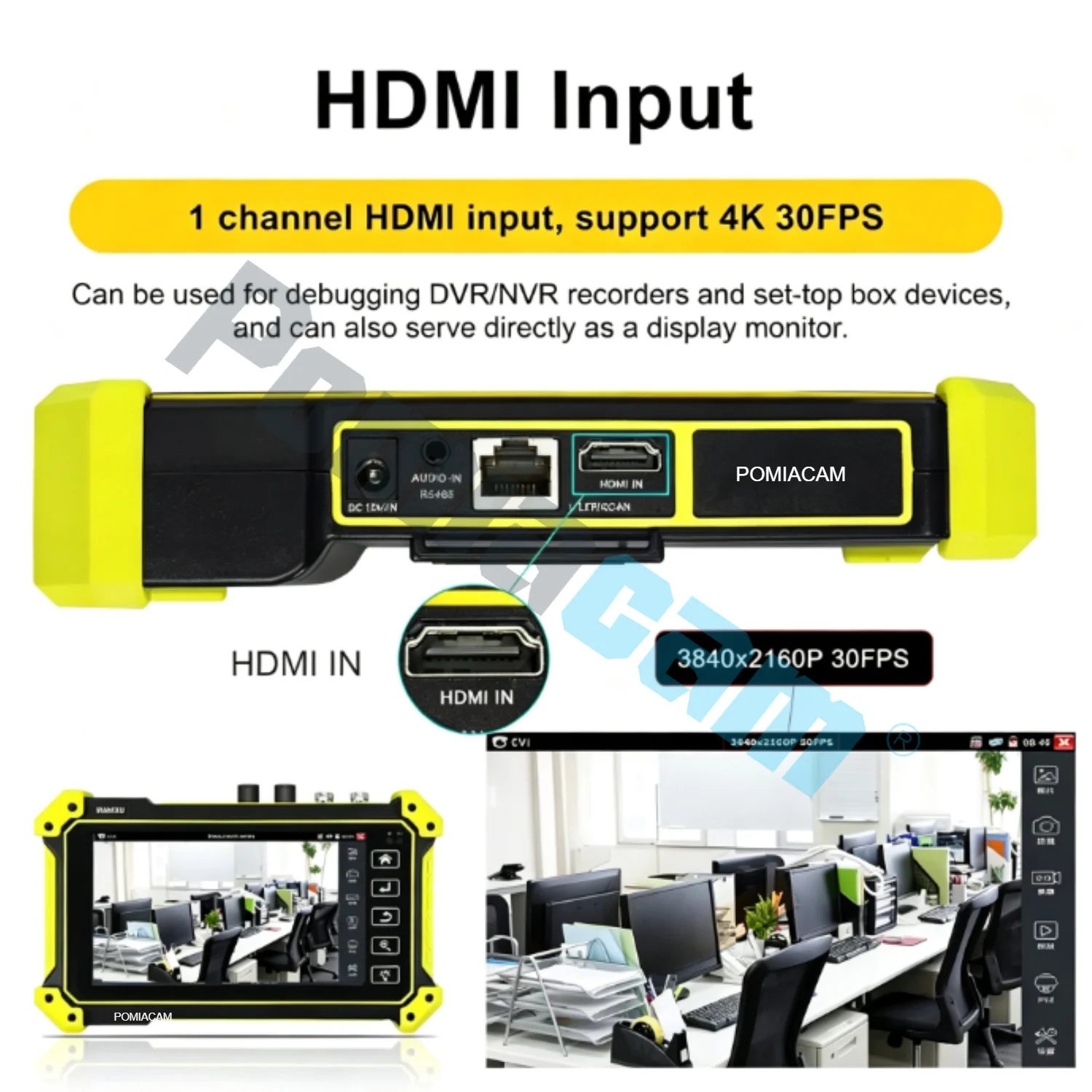 CCTV Tester E68, 5.5 Inch IPS Touch Screen 4K IP Camera Tester, 8MP AHD CVI TVI CVBS, Optical Power Meter, VFL, Cable Tracer