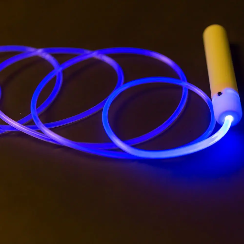 Jumping Fitness Exercise Glowing Skipping Rope Shinning Fiber Optics Jumping Rope LED Optical Fiber Light Glow Skip Rope