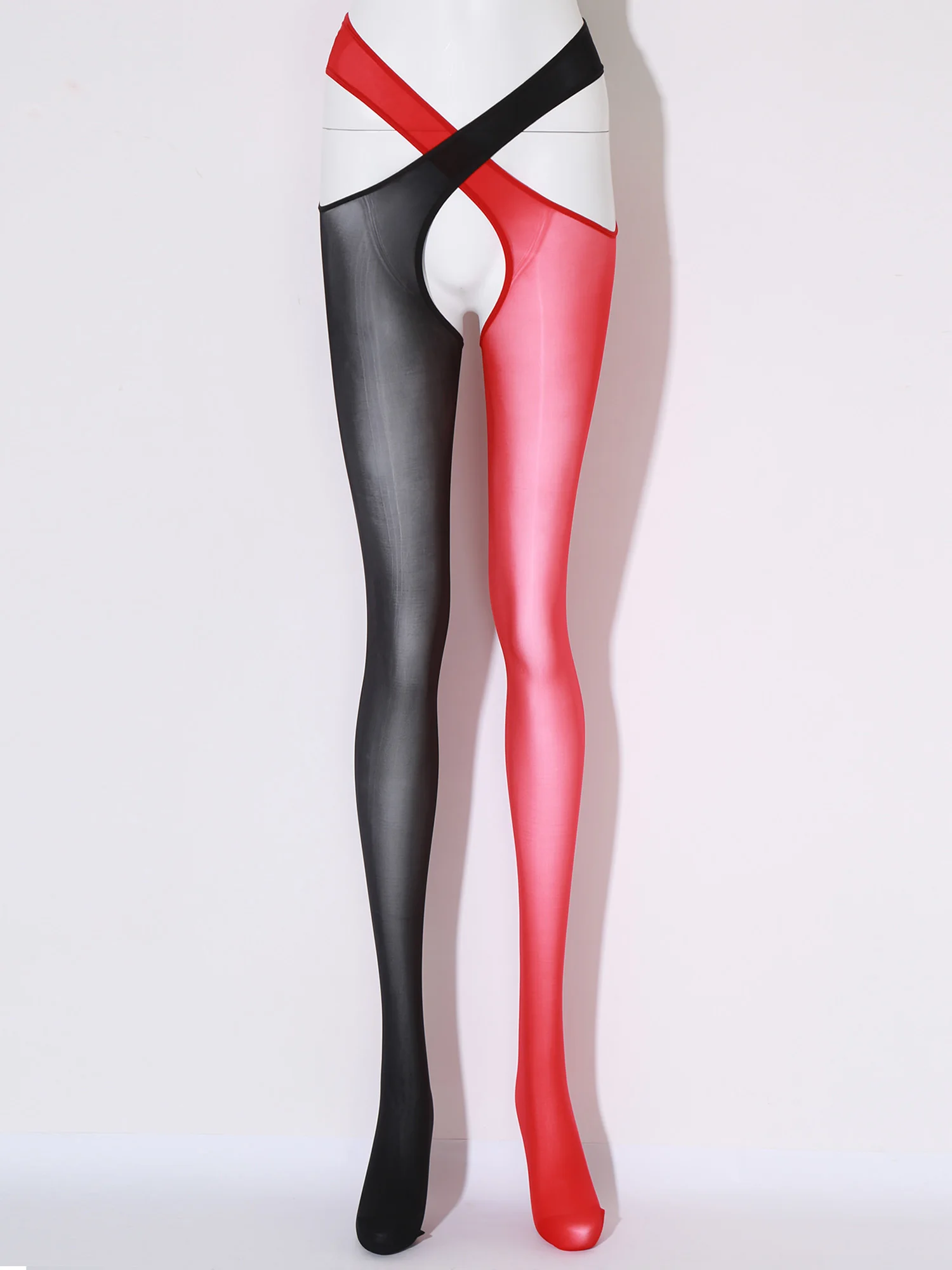 Women Open Crotch Hosiery Sexy Crossing Waist Pantyhose Stockings Underwear Exotic Transparent Club Party Nightclub Wear Tights