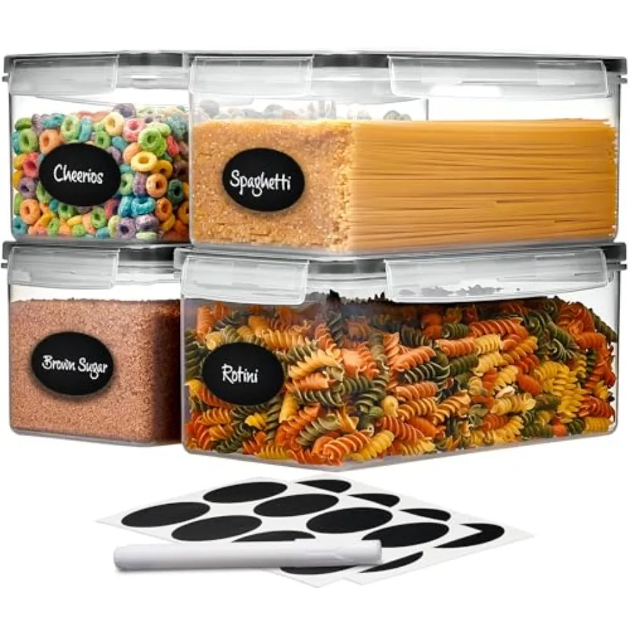 

Large Airtight Food Storage Containers with Lids Set of 4 3.2L 1 fl. oz Pasta storage Containers, BPA Free Plastic Spaghetti co