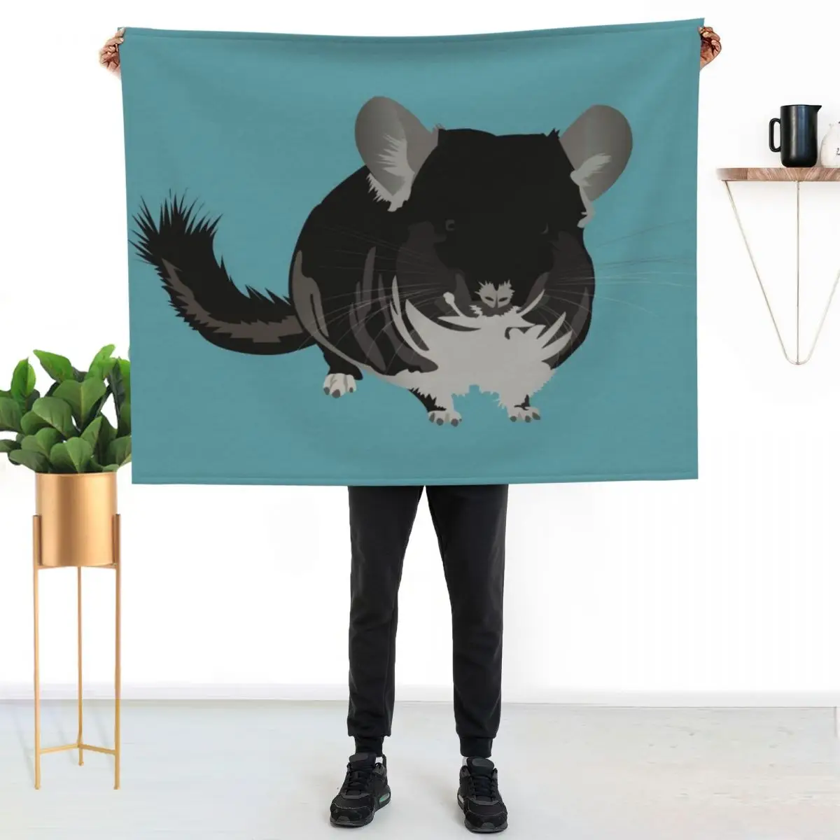 Leonardo the Chinchilla Throw Blanket Cute Plaid Sofa Quilt Nap For Sofa Thin Loose Custom Blankets