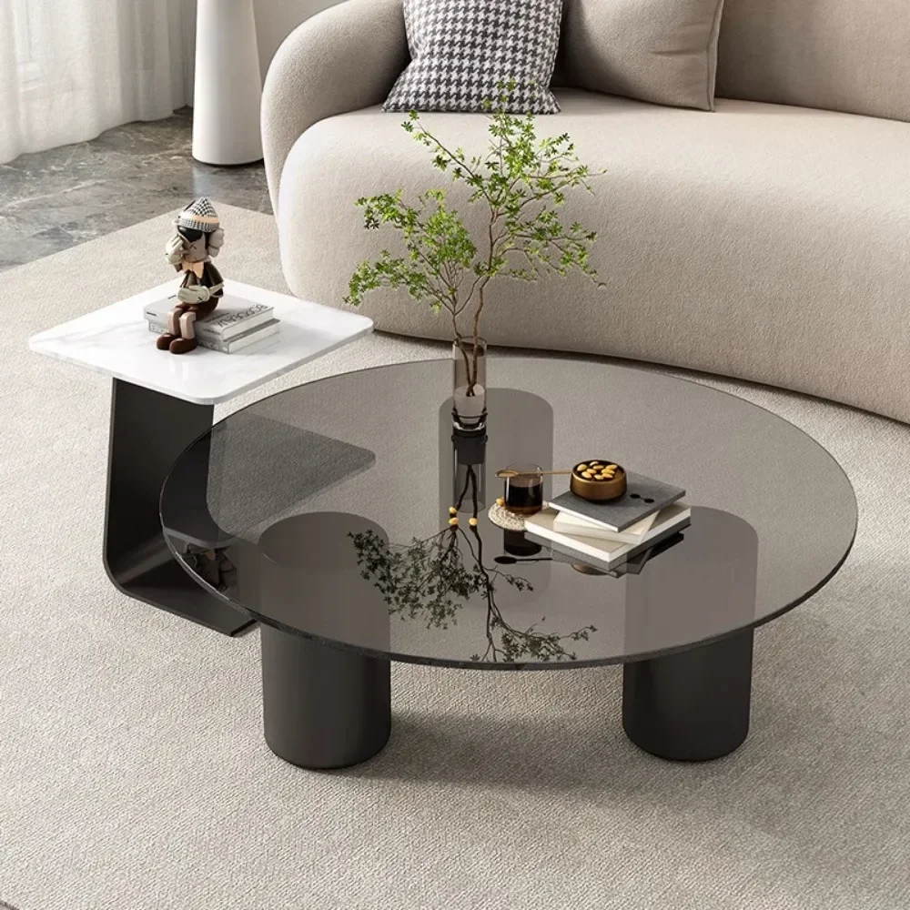 

Luxury Glass Coffee Table Center Living Room Nordic Modern Design Coffee Tables Decoration Tray Salontafel Minimalist Furniture