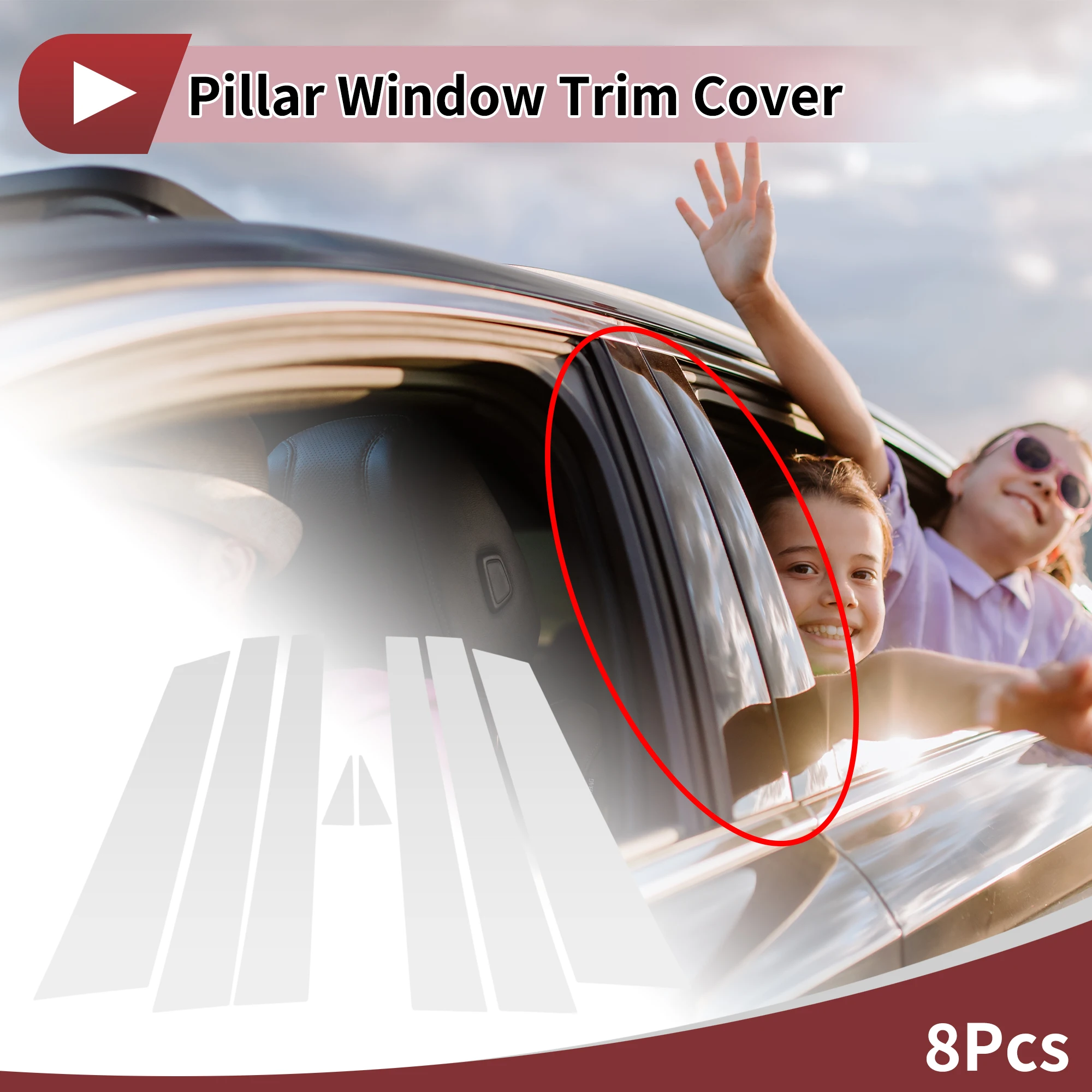 

UXCELL Накладка на дверную стойку для Chevrolet Impala Silver Tone Передняя Задняя Левая Правая