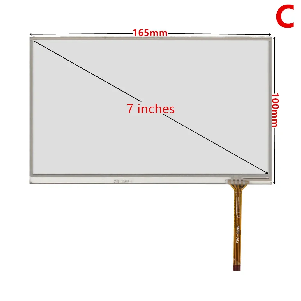 7-calowy ekran dotykowy rezystancyjny 165*100 mm FPC-0356 ZCR-2567R1-2 5 8 do samochodowego systemu GPS DVD, 4-przewodowy panel dotykowy, szklana szybka, 165x100 — zdjęcie produktu 6