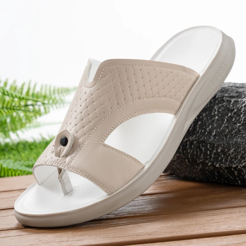 

Men's Summer Fashion Sandals Trendy Beach Shoes Soft Bottom Anti-Slip Comfortable Y-shaped Slippers-1115