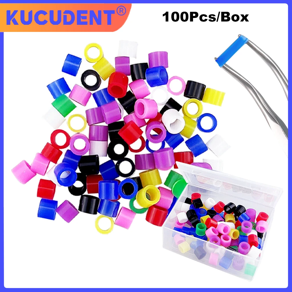 

100Pcs/Box Dental Color Code Ring Silicone Identification Circle Recognition Colorful Rings Dentistry Material Autoclavable