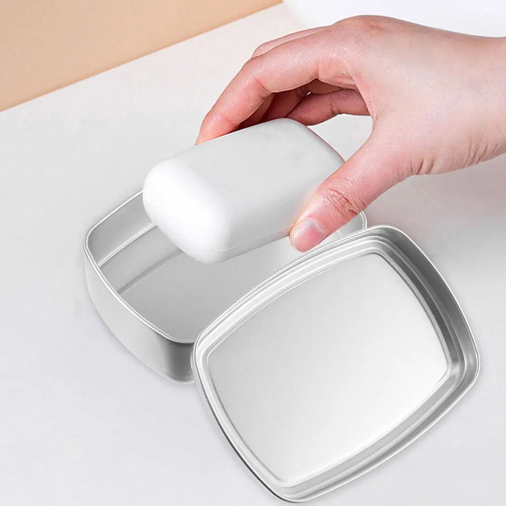 

5pcs Rectangular Aluminum Box Soap Storage Container With Lid For Travel Sweets Candies Pills Mints Teas Herbs Portable Small