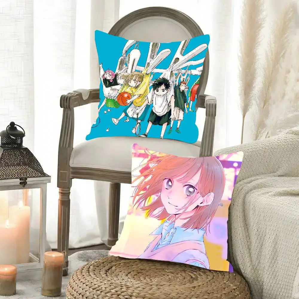 Anime Blue Box Pillow Case Fashion Square Pillowcase Bedroom Sofa Room Ins Decoration Leisure
