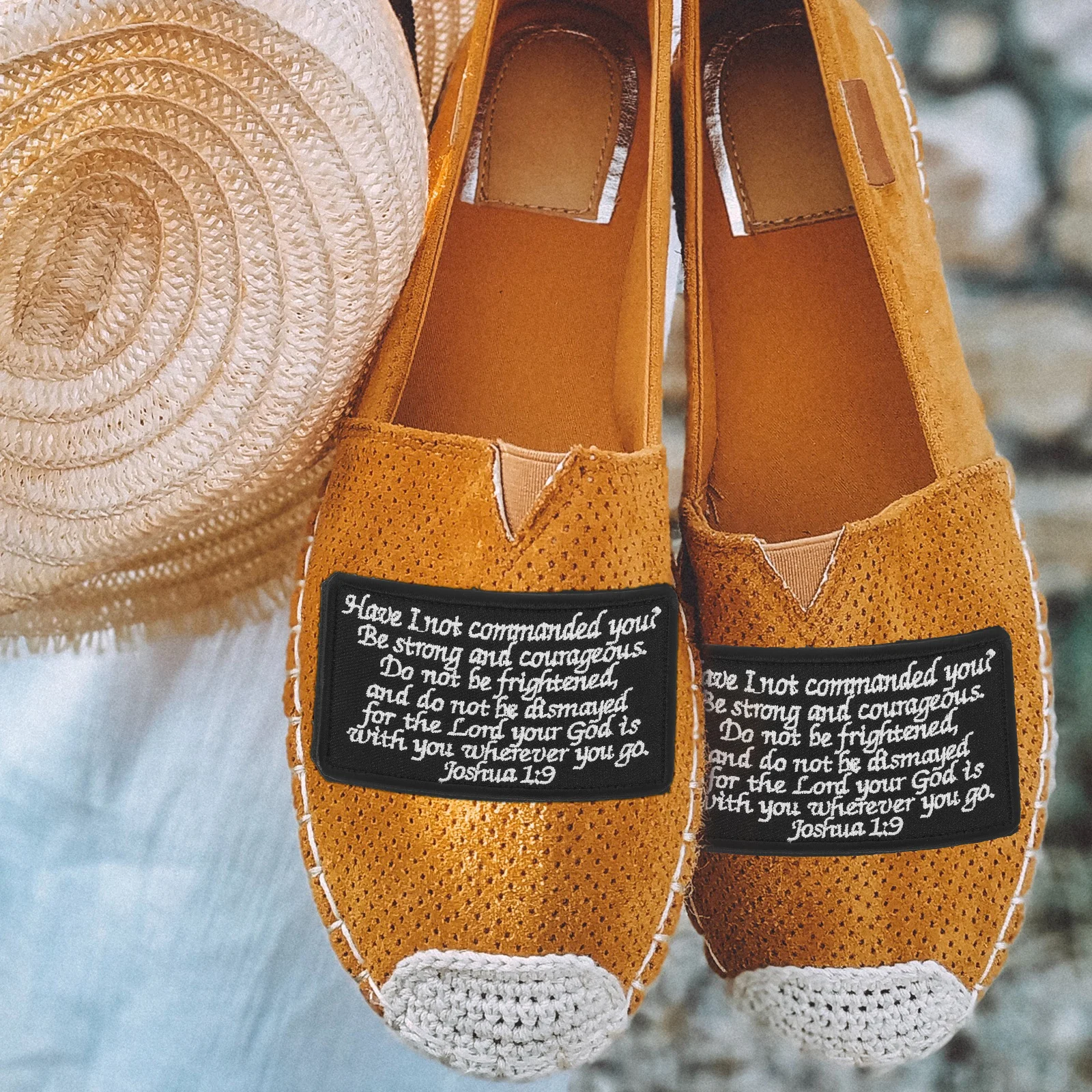 

1pc Embroidered Patch Cloth Repairing Patches Adhesive Decoration Bible Saying Stickers Skin Friendly Safe Durable DIY