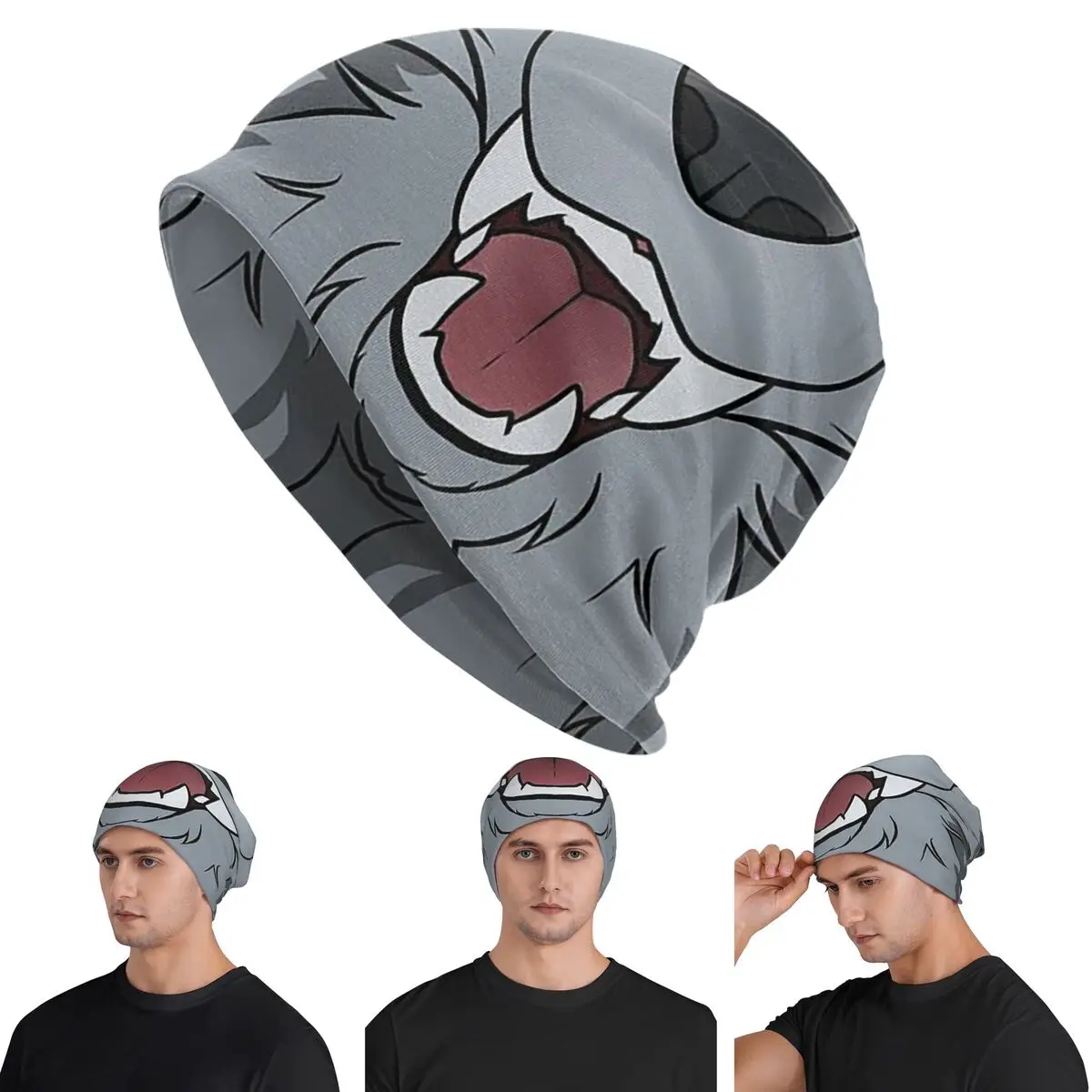 

Шапки унисекс для взрослых с изображением волка, вязаная шапка, теплая модная осенне-зимняя уличная шапка с черепами