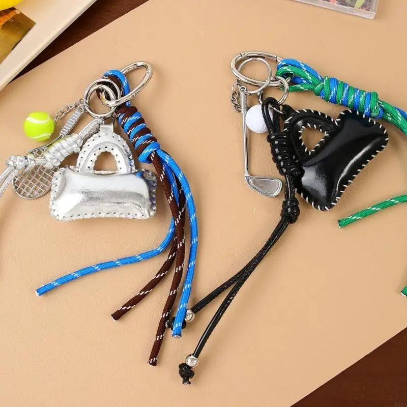 

Braided Rope Keychain Bag Charms Handbag Hanging Ornament Bag Accessories Backpack Pendant Charm for Women Men Gifts 6XDA