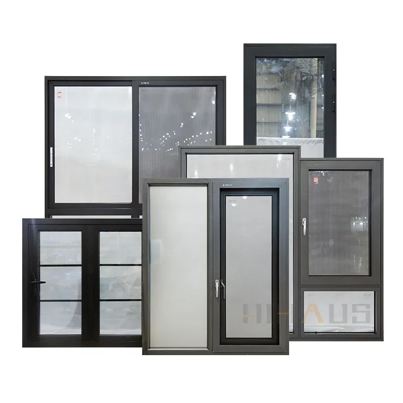 for House others soundproof black picture home glass double glazed aluminium windows